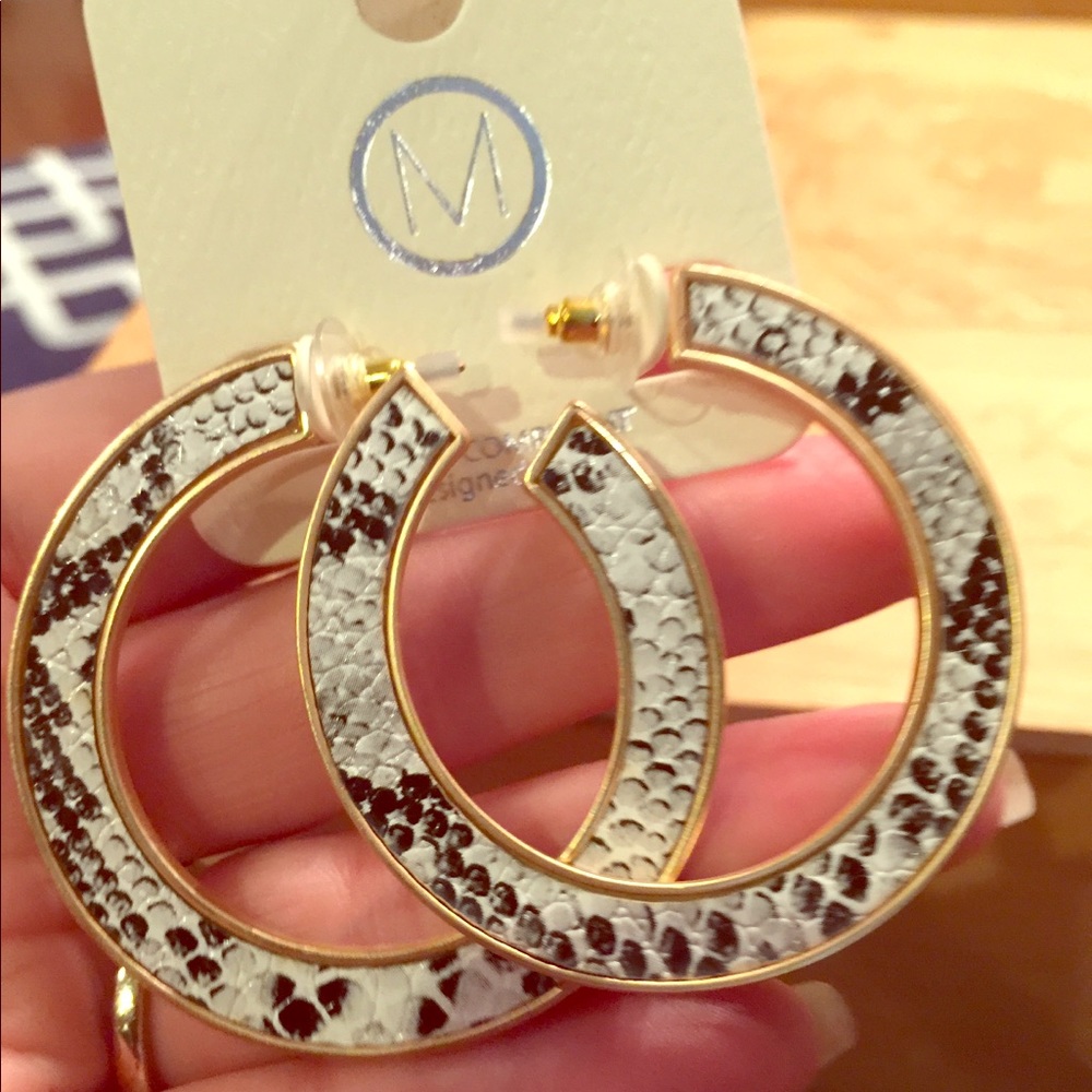 Snake earrings hoops. Metal